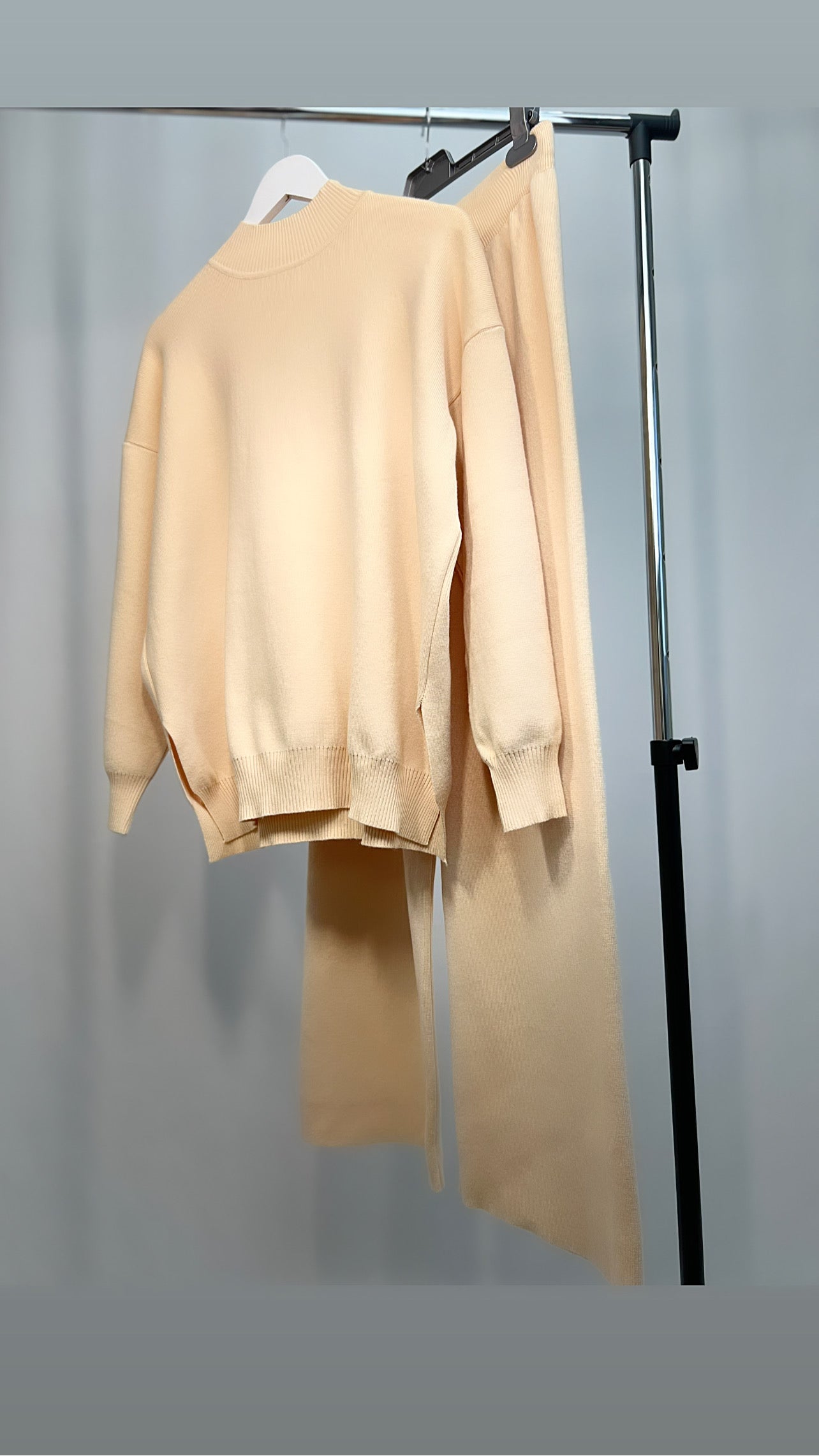 Two piece knitted cozy suit