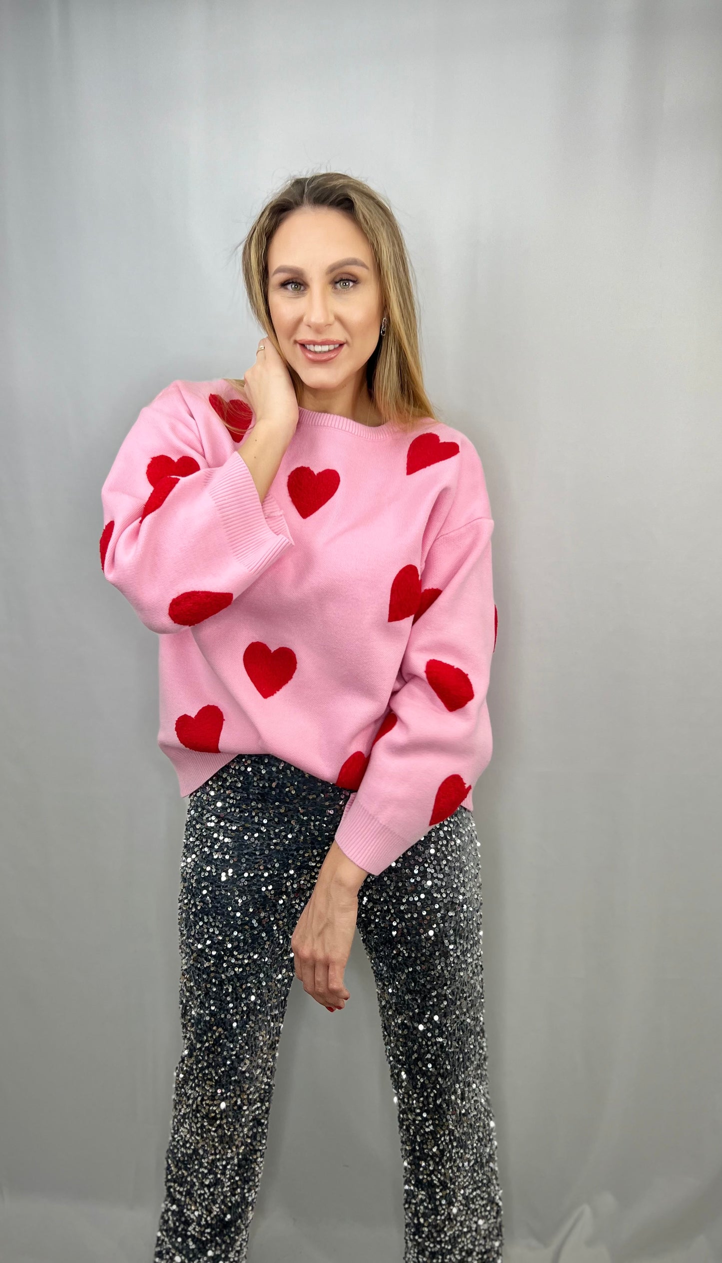Heart style sweater