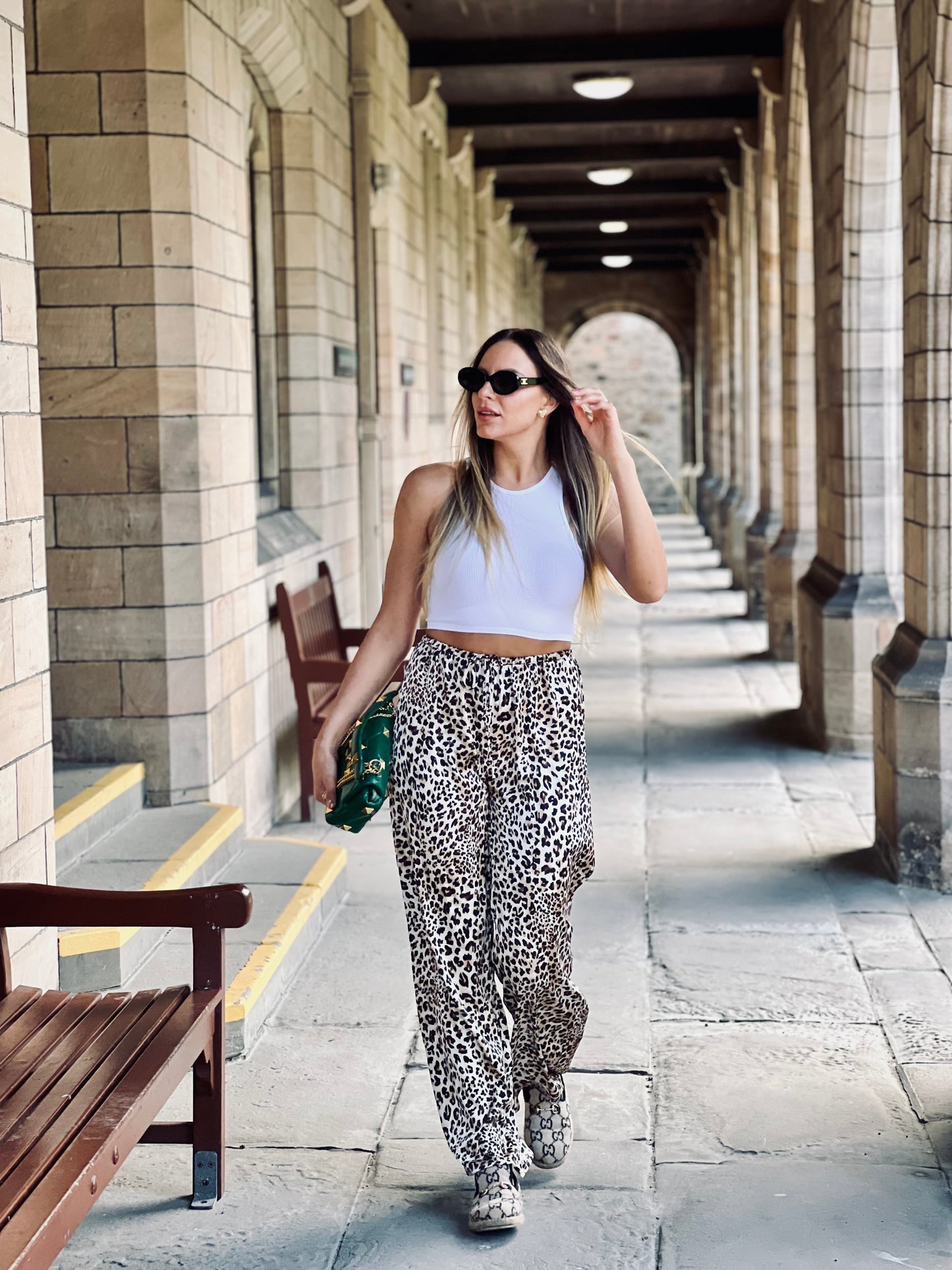 Leopard print trousers