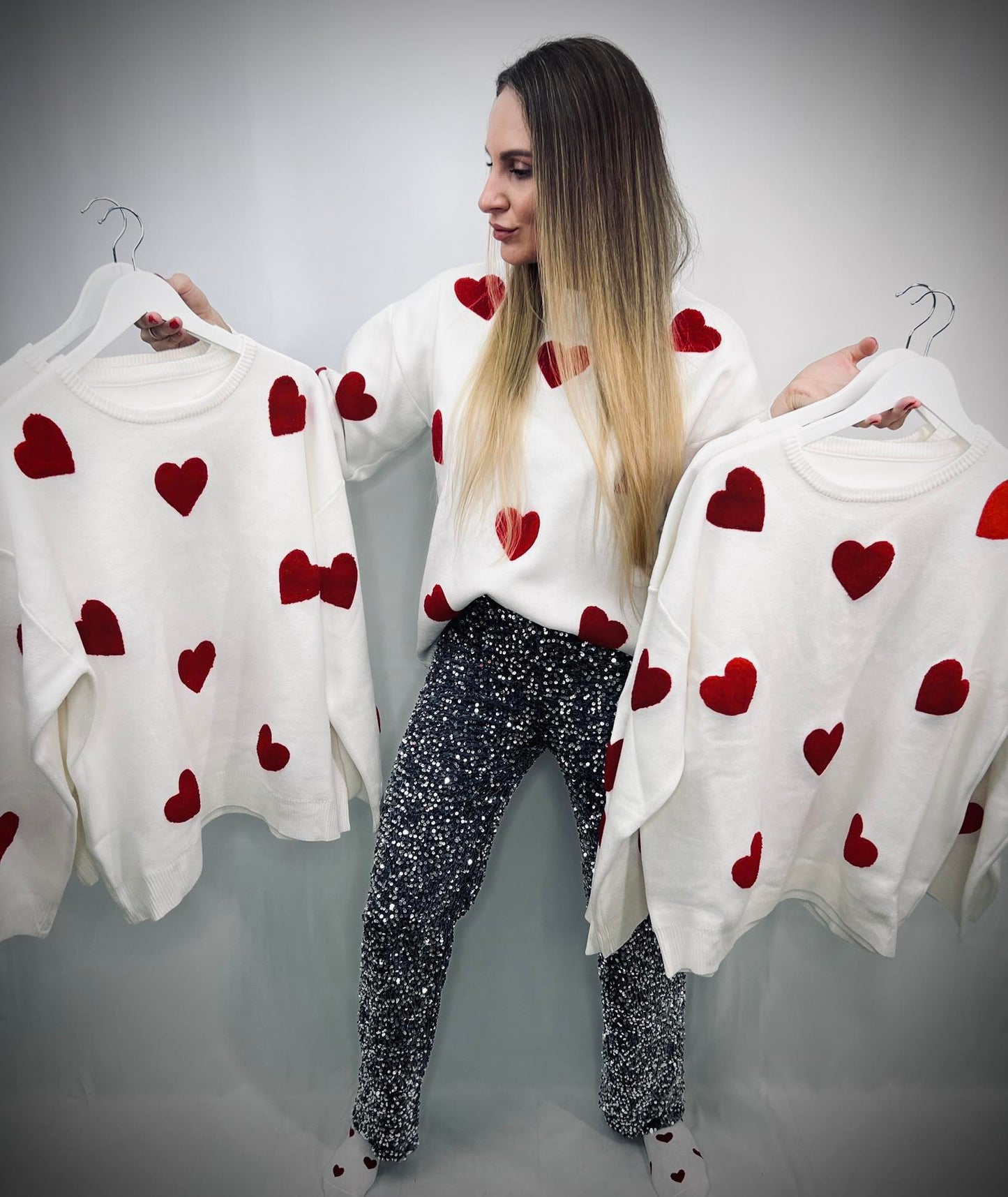 Heart style sweater