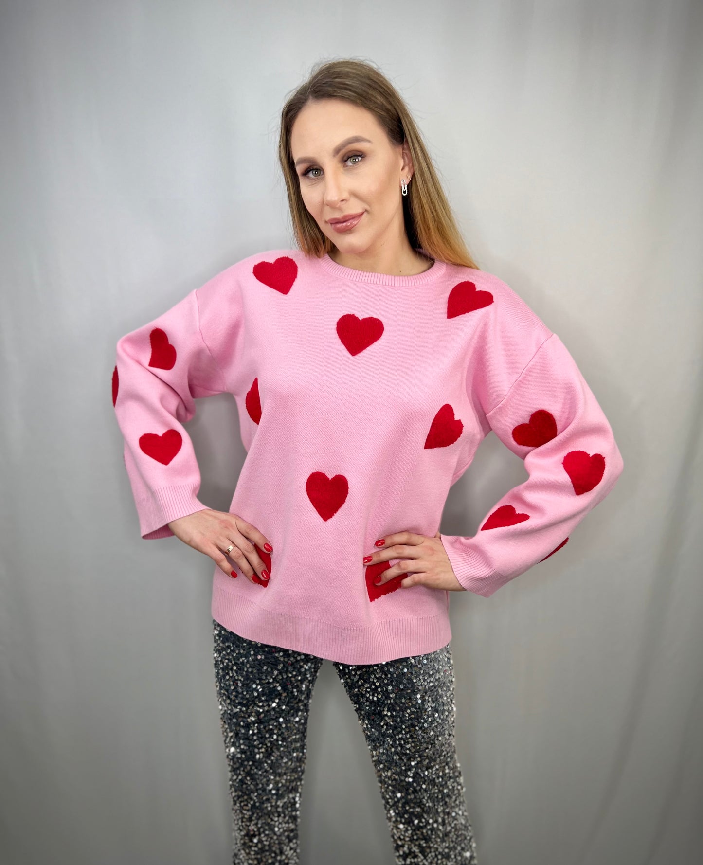 Heart style sweater