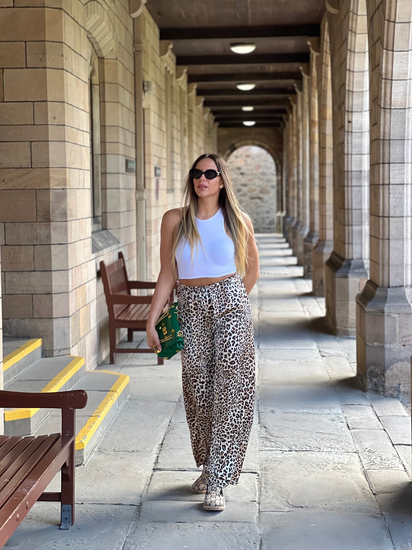 Leopard print trousers