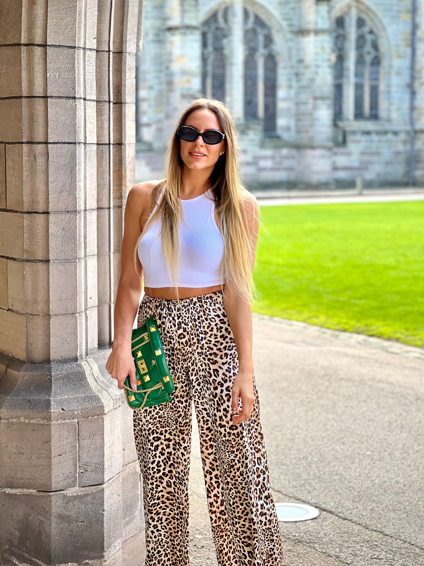 Leopard print trousers
